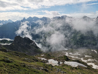 beautiful mountain valley in the alps