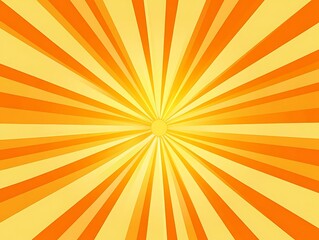 Sun ray or star burst comic radial lines background with vibrant yellow and orange beams, radiant light effect for dynamic pop art designs