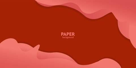 abstract red soft liquid color paper cut wavy layer background. eps10 vector