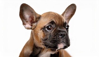 フレンチブルドッグのポートレート（French Bulldog puppy portrait on white background）
