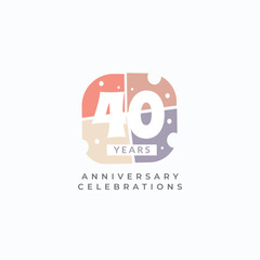 40 Years Anniversary Celebration Vector Template Design Illustration