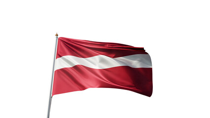 Flag of Latvia on a transparent background, png, flag on a flag pole waving in the wind, european country, national symbol of Latvia, picture of a flag	