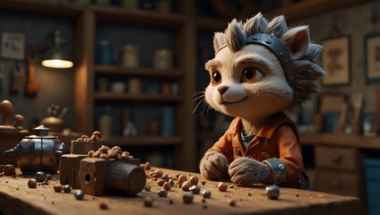 A character who uncovers a hidden talent for crafting with nuts and bolts ai_generated