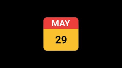 29 May Calendar icon Animation