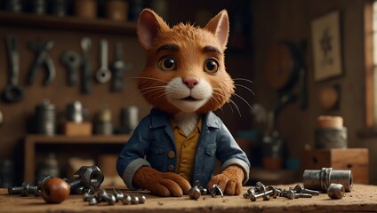 A character who uncovers a hidden talent for crafting with nuts and bolts ai_generated