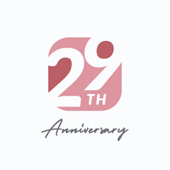 29 Th Anniversary Celebration Vector Template Design Illustration