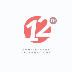12 Th Anniversary Celebration Vector Template Design Illustration