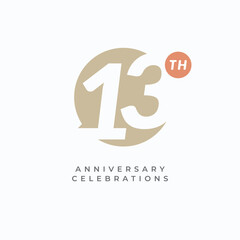 13 Th Anniversary Celebration Vector Template Design Illustration
