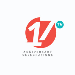 17 Th Anniversary Celebration Vector Template Design Illustration