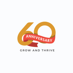60 Th Anniversary Celebration Vector Template Design Illustration