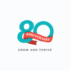 80 Th Anniversary Celebration Vector Template Design Illustration