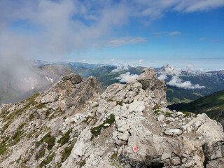 hiking path over the mountain peaks