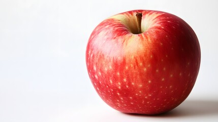 61. "A detailed close-up of a fresh red apple on a white background, showcasing its fiber and nutrient-rich qualities