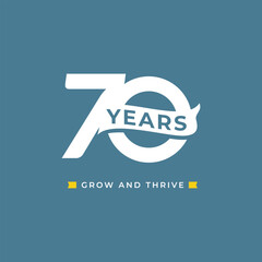 70 Years Anniversary Celebration Vector Template Design Illustration