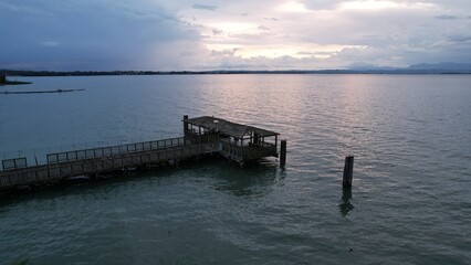 Gardasee Italien Hütte auf See