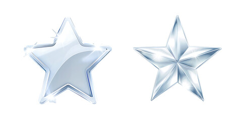 3d white star on white background