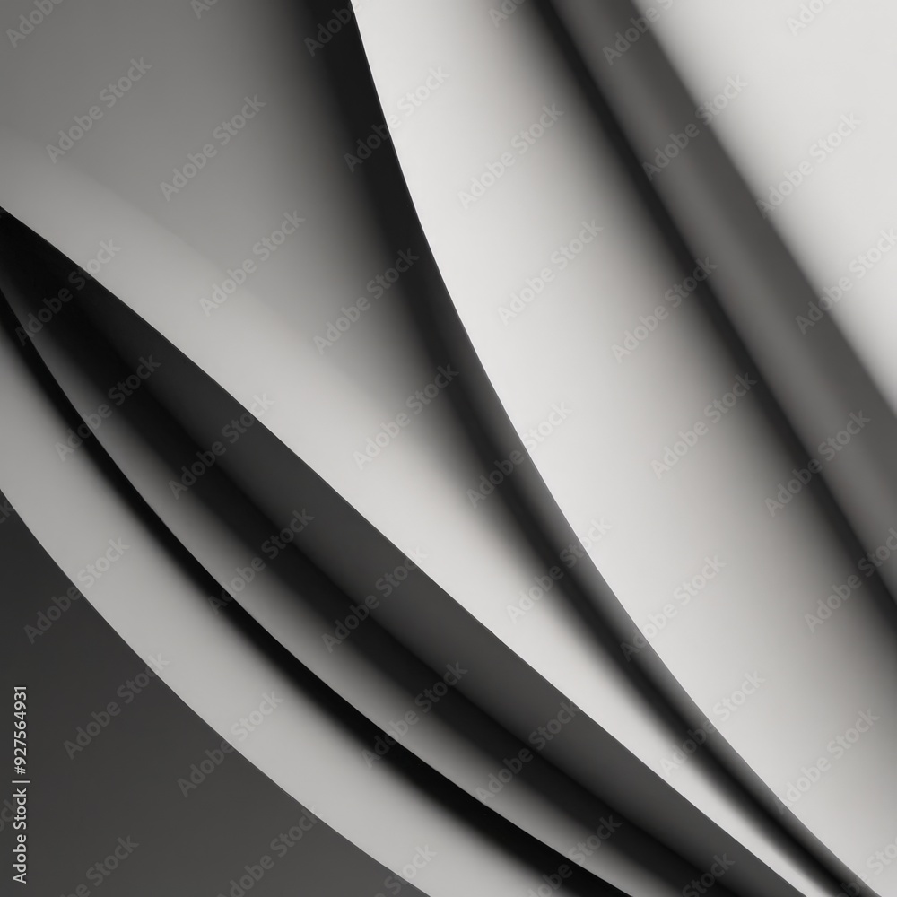 Poster black and white abstract background with curved lines