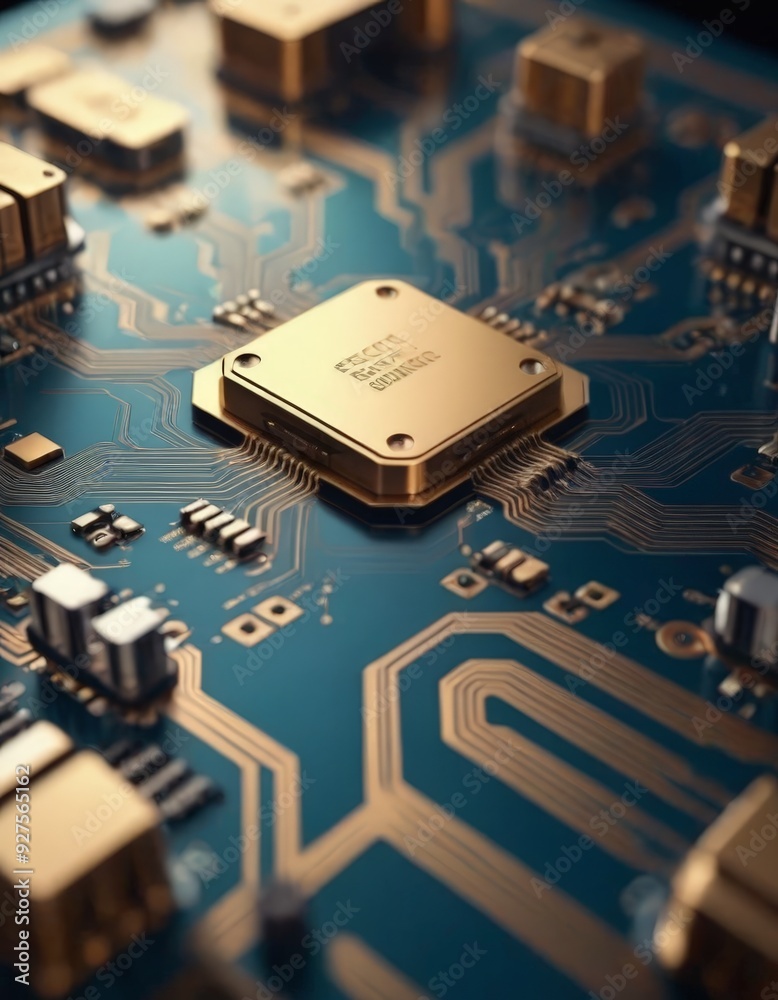 Poster cpu chip on circuit