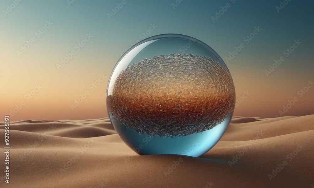 Poster glass sphere with pattern inside