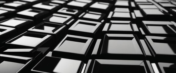 black and white photo wall squares
