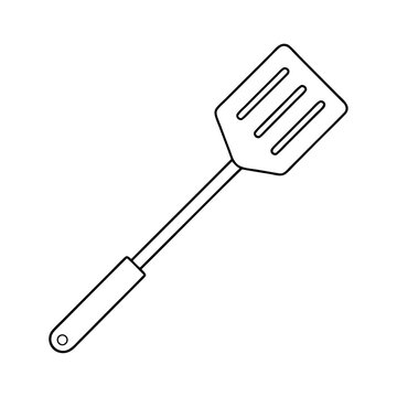 recommend clip art: Black silhouette spatula fork spoon icon and vector illustration isolated on white