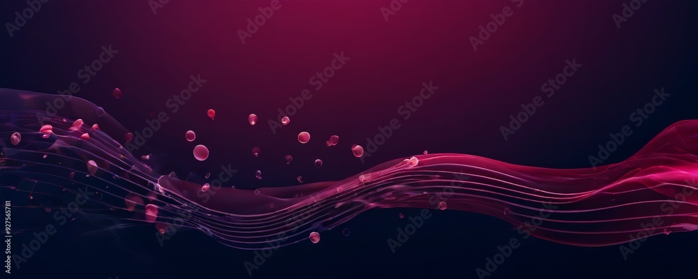 Poster abstract background with flowing red and pink lines
