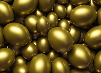 pile gold christmas balls