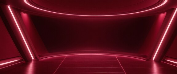 red room with circular light