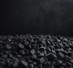 Fototapeta premium pile coal on black background