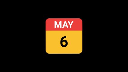6 May Calendar icon Animation