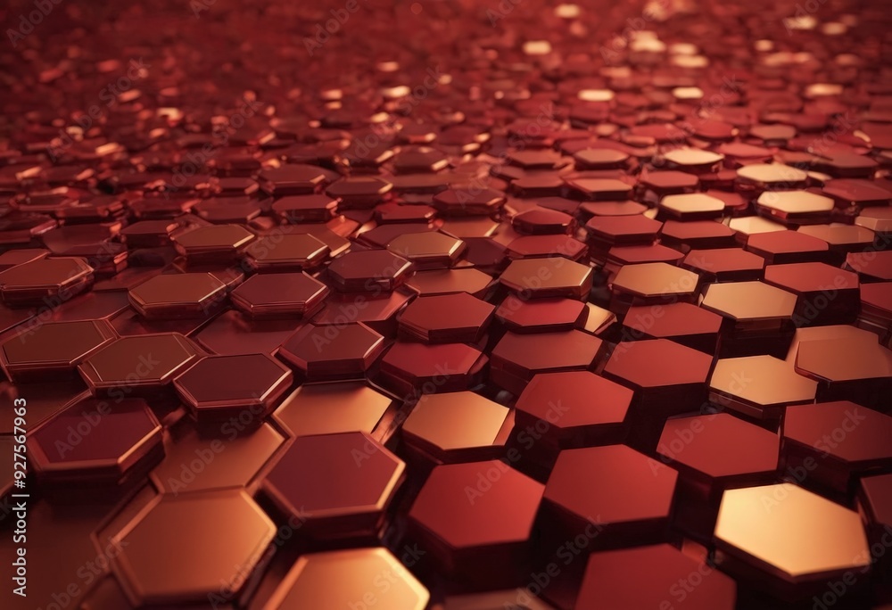 Aufkleber 3d red hexagon background