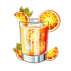 orange juice hand drawn style illustration