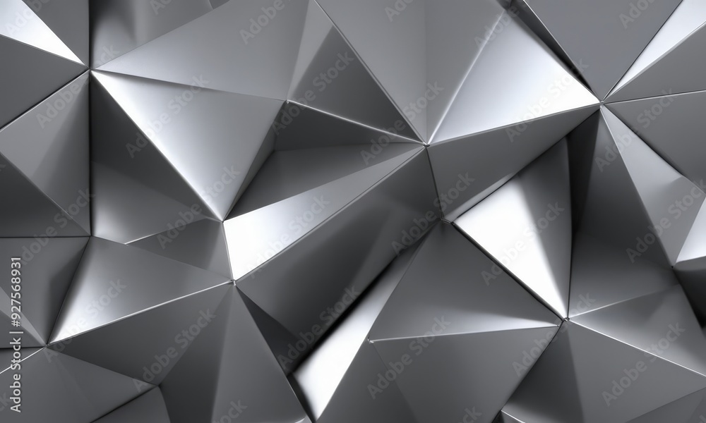 Aufkleber 3d silver abstract background with triangulars
