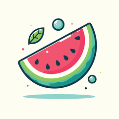 Watermelon Vector Illustration  Cartoon Icon Style