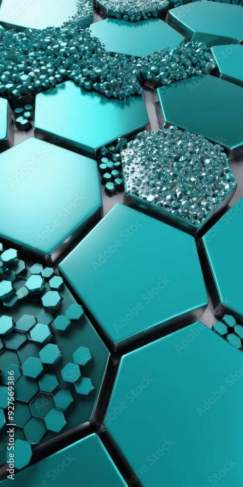 Aufkleber 3d hexagon with many hexagons
