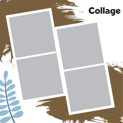 4 photo collage template. vector illustration, new collections