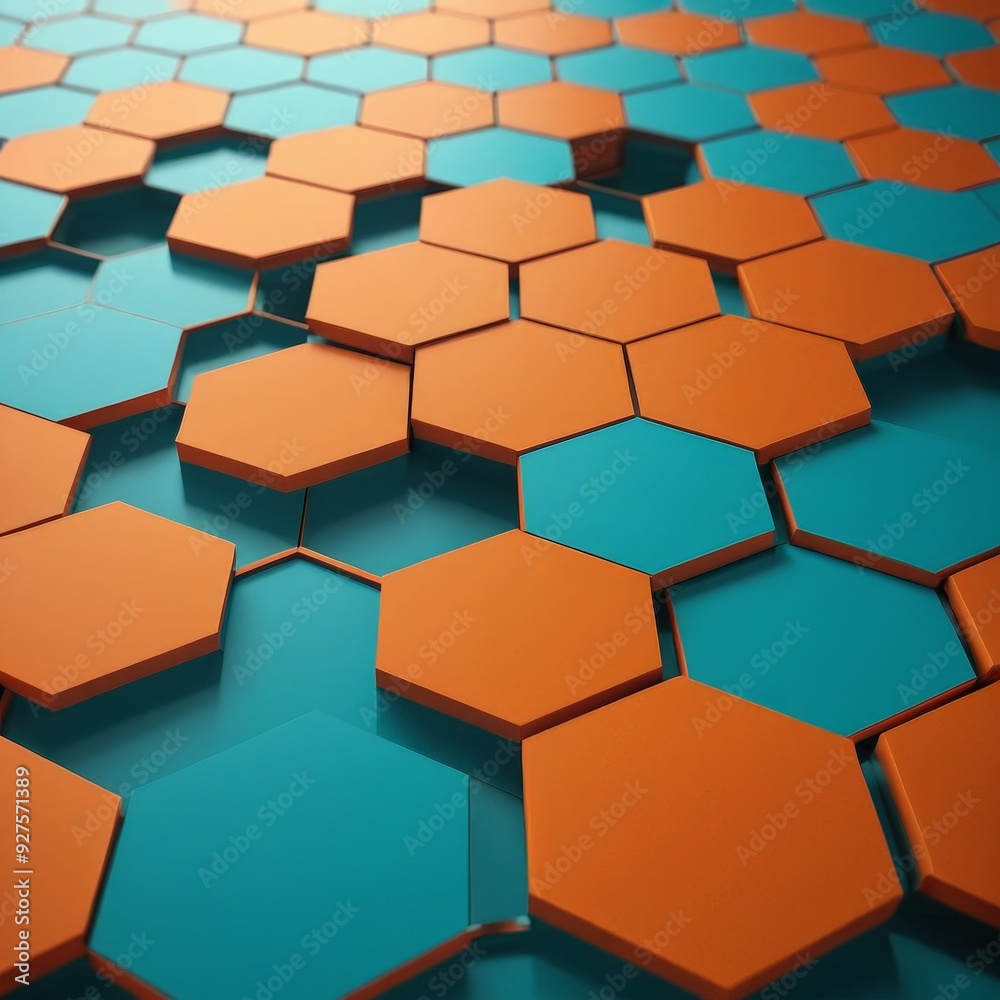 Poster 3d hexagon pattern