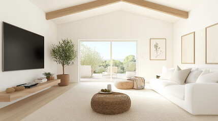 Fototapeta premium Living Room With Modern Bohemian