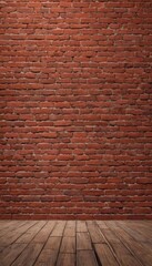 Fototapeta premium brick wall with wood floor and