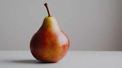 47. "A close-up of a fresh pear on a white background, showcasing its fiber and nutrient-rich qualities