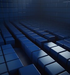 Obraz premium 3d blue cubes background