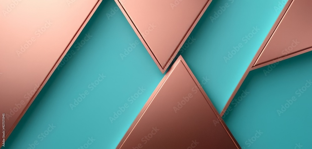 Aufkleber blue and copper abstract background with triangles