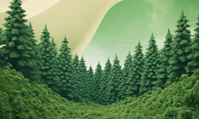 Fototapeta premium forest with trees and mountains in the background