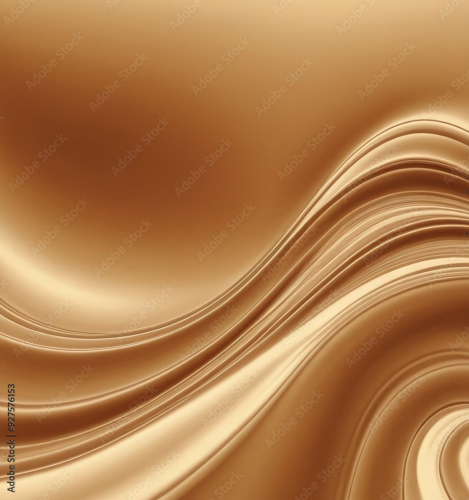 Poster brown background with waves and swirls
