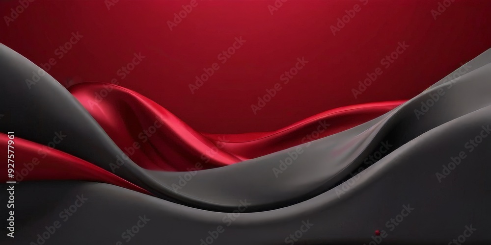 Poster red and black background with wavy pattern