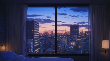 city ​​view from inside the hotel