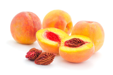 Juicy peach isolated.