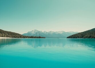 lake with mountains in the background