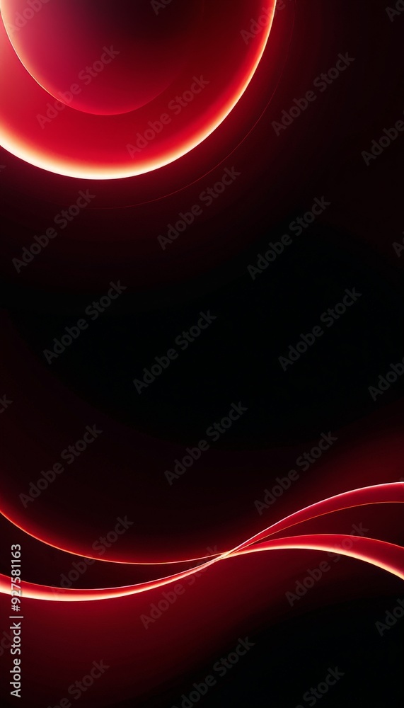 Poster red background with black and swirl