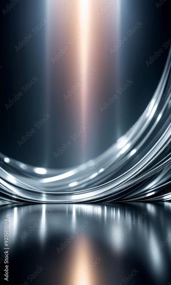 Poster shiny metal background with light shining through it